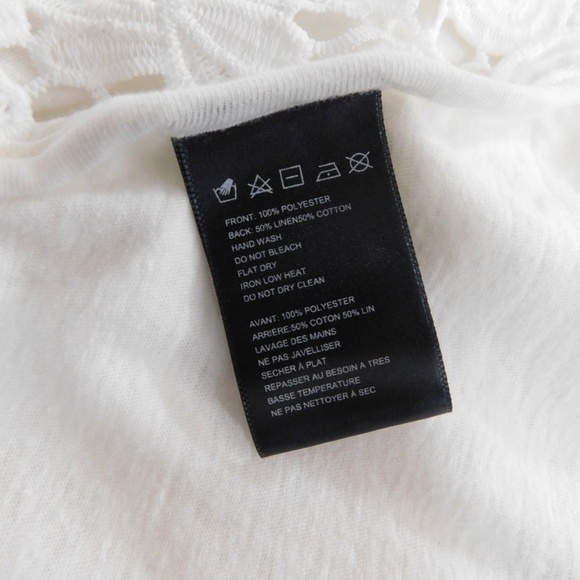 Anthropologie JAMES COVIELLO White Martigues Lace Shell Tank Top Linen Medium - Picture 13 of 14